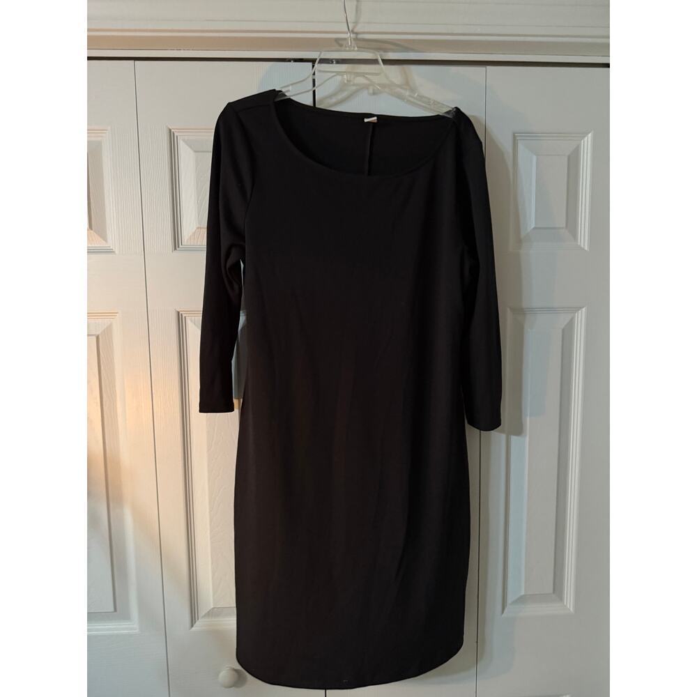 Old Navy Women's Large Straight Black Dress 3/4 sleeves